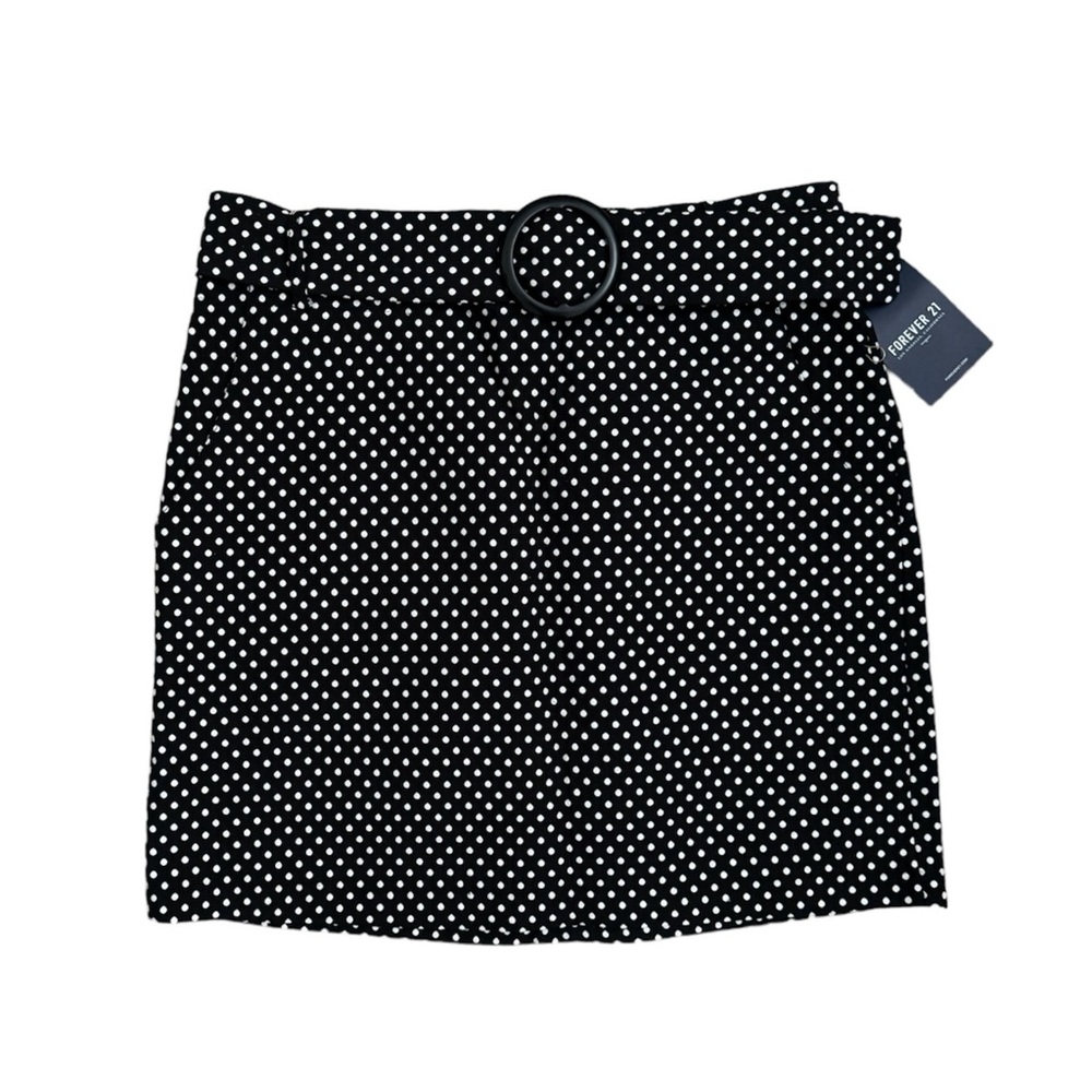 Polka Dot Belt Mini Skirt